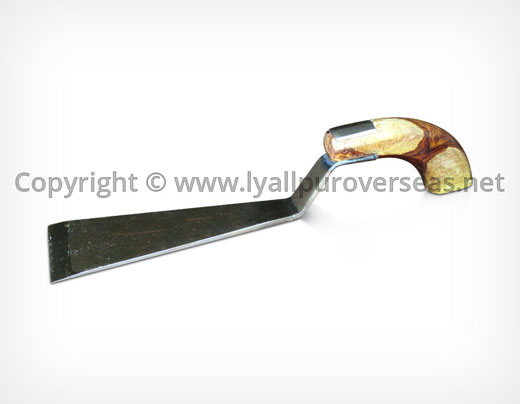 Carbon Steel Khurpa with Wooden Handle