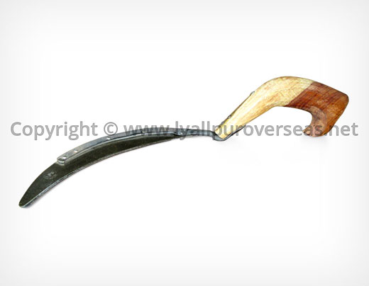 Carbon Steel Sickle (Datri) with Wooden Handle